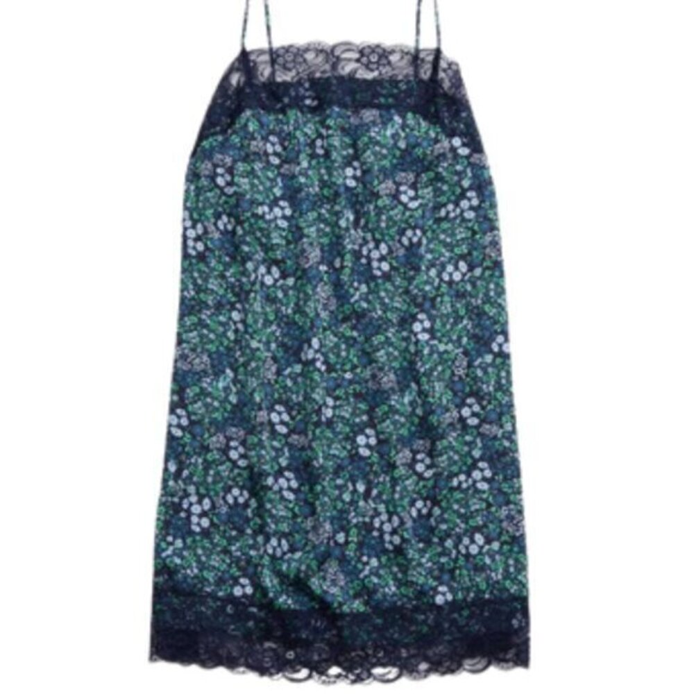 Aerie Floral Lace Trim Y2K Spaghetti Strap Slip Dress Women's Small